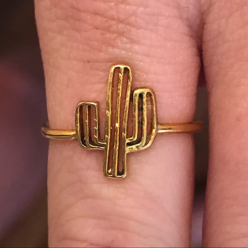 Gold cactus rings-adjustable size